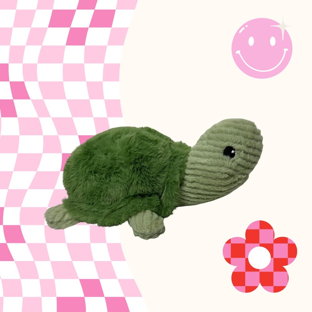 Burton Green Plush Turtle Toy for Small Pets